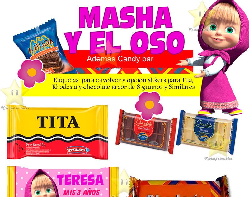 Kit Imprimible Candy Bar Masha Y El Oso Nena Cumples Y Mas S 9 99 En Mercado Libre